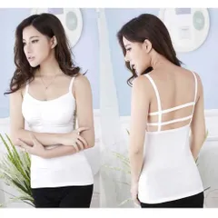 キャミソール 背中みせ パット付き サイズ レースキャミソール ホワイト  インナー 下着 肌着 トップス 女性 カップ付き チューブトップ ルームウェア タンクトップ  背中露出 ベアトップ 白 キャミベアトップ チラ見せ ホワイトキャミソール