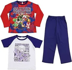 [バンダイ] スーパーマリオ 光るパジャマ 2TOPS パジャマ 長袖 半袖[2663335]  レッド