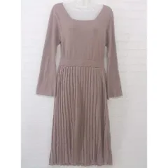 ◇ apres jour アプレジュール 長袖 ロング ニット ワンピース サイズS ベージュ系 レディース P  【1208220002081】