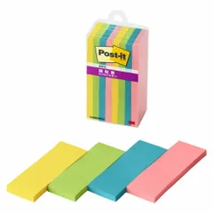 スリーエム ポストイット 強粘着ふせん マルチカラー8 45枚×8パッド 75×25mm 500SS-MC-8N （1点）