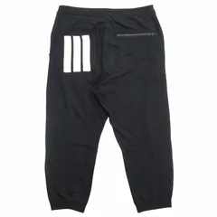 2012年 ワイスリー Y-3 ヨウジヤマモト Yohji Yamamoto スリーストライプ クロップド スウェット パンツ ドローストリング ウエスト紐 M 黒 ブラック メンズのサムネイル