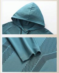 メンズ パーカー 長袖 プルオーバー フード付き 長袖パーカー 弾力性 速乾性 通気性 ストレッチ トップス 配色 カジュア min#