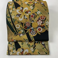 正絹京型染め梅染竹文様モノトーン-