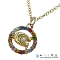 COACH コーチ ネックレス シグネチャー ストーン マルチカラー ゴールドカラー 約3.2g アクセサリー ok995