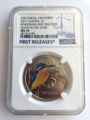 2017 Kingerfish 2017 Colourful Creatures Glow In Dark Coin 3 Euro NGC MS70 FR