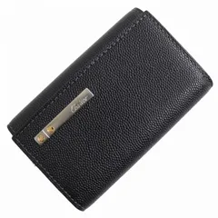 未使用品△Cartier カルティエ サントス L3000775 6連 シルバー×ゴールド金具 ロゴ入り レザー キーケース ブラック メンズ 箱・袋付き◎のサムネイル