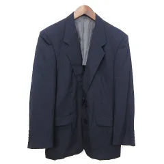 クリスチャンディオール Christian Dior ムッシュ テーラード ジャケット 背抜き 紺 ネイビー 175 ■SM0