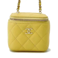 シャネル チェーンショルダーバッグ バニティ ココマーク マトラッセ ミニ キャビアスキン AP2624