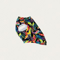 犬服　S胴回40　COOLストレッチ　カラフルリーフBK