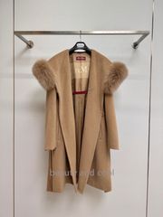 希少品 マックスマーラ MAX MARA 秋冬の新作レッドロゴカシミヤコート