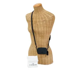 【SAランク】 コーチ COACH クロスボディ ポーチ クロスグレイン レザー CP271 ミニ ショルダーバッグ 斜め掛け 肩掛け ミニバッグ メンズ レディース ブラック 極美品 中古 mbg12004