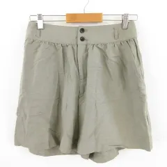 コムサイズム COMME CA ISM キュロット ショートパンツ リネン混 グレージュ L *T417