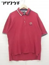 ◇ TOMMY HILFIGER GOLF 半袖 ポロシャツ サイズM レッド ネイビー メンズ  【1107060025833】