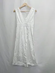 ◇ ⊂ nano universe ナノ ユニバース デニム生地 ロング ワンピース サイズF ホワイト系 レディース E  【1505290052894】