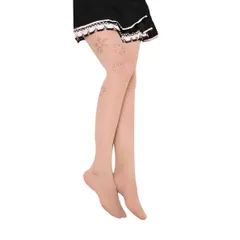 ストッキング　光るストッキング　パンスト　タイツ　キラキラストッキング　スパンコール付きタイツ　スパンコール　女性用　輝くストッキング　ラインストン付きストッキング　 キラキラ 輝く レディース フリーサイズ 肌色　ベージュ  雪の結晶柄