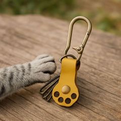 猫 にくきゅう 本革 キーホルダー キーケース キーリング キーチェーン チェーン キーアクセサリー バッグアクセサリー