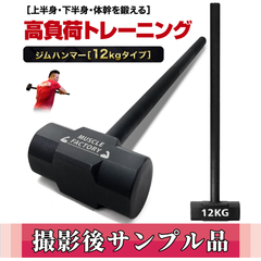 【撮影サンプル品】ジムハンマー ハンマー トレーニング ワークアウト トレーニング器具 ダンベル バーベル ウエイト パワー 野球 ゴルフ ラグビー スイング 筋トレ 体幹 瞬発力 全身運動 スポーツ スチール 12㎏ 単品