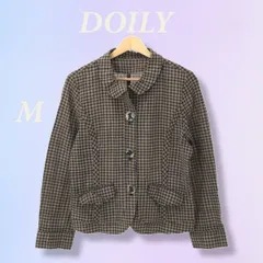 DOILY ドイリー アウター テーラードジャケット おしゃれ 長袖 レディース 総柄 グレー M
