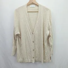 ◇ ⊂ SIMPLICITE シンプリシテェ 無地柄　長袖 薄手ボタンカーディガン サイズ表記なし ベージュ系 レディース E  【1507280006665】