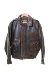 ハーレーダビッドソン  HARLEY DAVIDSON  90年代 フライトジャケット 茶 ジャケット 無地 ブラウン Lサイズ 103MT-607