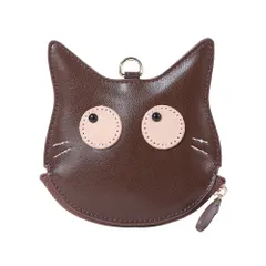 Honesty Mouth 小銭入れ レディース 小さい 本革 コインケース 可愛い 猫 ミニ財布 薄型 (02:ブラウン) [02:ブラウン]