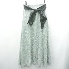 ◇ MIIA ミーア 総柄 ロング Aライン スカート サイズF ブルー系 レディース E  【1408220052066】