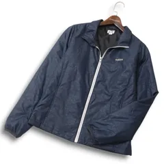 adidas GOLF アディダス ゴルフ 刺繍★ 総柄 中綿 フルジップ ウィンドブレーカー ブルゾン ジャケット Sz.L/G メンズ 紺