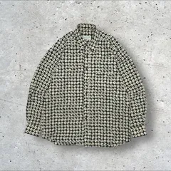 ビンテージ Crocodire アート デザイン 総柄 ポリエステル 長袖 シャツ L程度