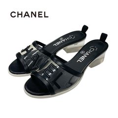 シャネル CHANEL サンダル 靴 シューズ PVC レザー ブラック ココマーク ロゴ クリア