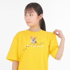 【 デイジー 】 アニマル デザイン Tシャツ ( コーギー 犬 ) Type1 首輪 ペット かわいい ドライ ポリエステル 半袖 ウェルシュ コーギー