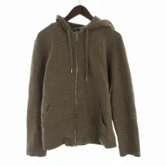 アーペーセー A.P.C. ジップアップパーカー フーディー スウェット 裏起毛 長袖 M 茶 ブラウン /ROのサムネイル