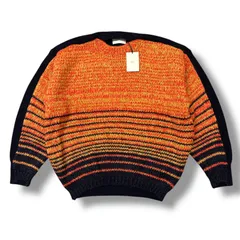 参考上代68200円 未使用品 stein COLOR COMBINATION KNIT LS カラーコンビネーション ニット クルーネック セーター シュタイン ST.713 オレンジ × ネイビー M  95066A3のサムネイル