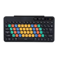 【新着商品】エレコム ワイヤレスキーボード Bluetooth 子供用 パソコン学習用 プログラミング KEY PALETTO キーパレット 大阪電気通信大学 兼宗進副学長監修 Windows・ChromeOS用 抗菌 よみがなシール付 ブラック TK-FS1