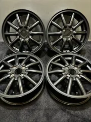 値下げ！ワタナベホイール風15インチ　ワタナベ　ブラックレーシングムーンアイズ軽 4本セット RS Watanabe F8F TYPE 13×5J+40 4H-100 艶消し