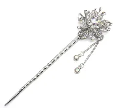 簪 かんざし 一本 和装 髪飾 着物 留袖 アンティーク 花 クリア プレゼント