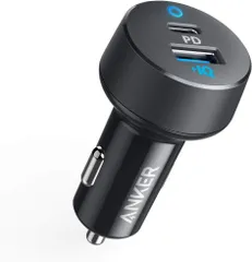 Anker PowerDrive PD 2（32W 2ポート カーチャージャー）【USB Power Delivery対応/PowerIQ搭載/コンパクトサイズ】iPhone 16 シリーズ、iPad、Galaxy、Xperiaその他Android各種対応