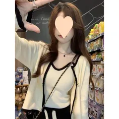 カーディガン レディース アンサンブル 薄手 秋 春 夏 バイカラー ルームウェア キャミソール 羽織 オフィス OL オフィスカジュアル 仕事 ニットアンサンブル ショート丈 カーデ きれいめ 旅行