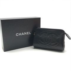 CHANEL シャネル ココマーク ラムスキン ミニ ポーチ 小物入れ ブラック レディース a4287