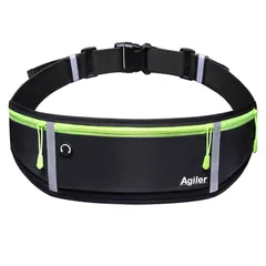 ランニングポーチ ウェストポーチ 防水 イヤホン対応 スポーツ ジム キャンプ 旅行 ジョギング 登山 ベルト調節可能 iPhone Android 6.8インチスマホ収納可能 (軽量型, ブラック（軽量型）)