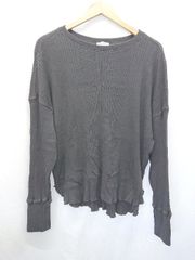 ◇ Θ FREAK'S STORE フリークスストア コットン100% 長袖 カットソー サイズF ブラック レディース E  【1503040010675】
