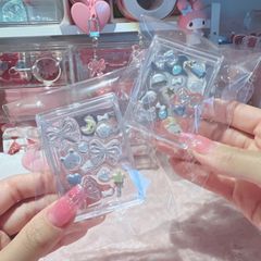 No.233 アクリルクリアケース　2点セット　ミニサイズ　レジンデコ　水色　ブルー