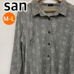 san サン トップス シャツ ブラウス 長袖 グレー レディース M-Lサイズ【CT1294】