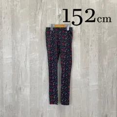 ap1994-2 ZARA Girls ザラガールズ KIDS キッズ パンツ レギンス 150 11～12Y 152cm 黒 ブラック ウエストゴム 花柄 伸縮性 動きやすい 鮮やか 11~12歳