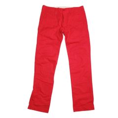 良品 AZUL BY MOUSSY アズールバイマウジー カラー コットンパンツ チノパン ジップフライ ロング M 赤 レッド メンズ 古着 中古 USED