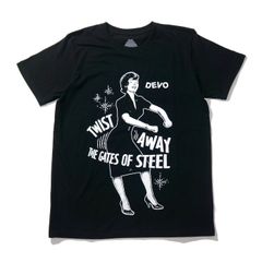DEVO ディーヴォ 公式 バンド Tシャツ Twist Away-Black ロックt ポストパンク