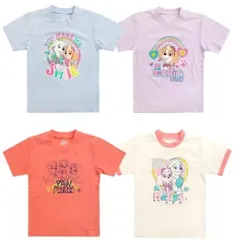 95cm【4枚セット】パウパトロール キッズ Tシャツ ライトブルー 綿100% 子ども 孫 ティーシャツ 半袖 保育園 幼稚園 2歳 3歳 P.PATROL