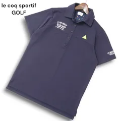 le coq sportif GOLF ルコック スポルティフ ゴルフ 春夏 ロゴ刺繍★ 半袖 ポロシャツ Sz.LL メンズ ネイビー 大きいサイズ