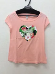 アディダス　アディダス サーモンピンク ハート夏柄プリント フレンチスリーブTシャツ サイズS