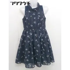 ◇ Rirandture バックジップ 花柄 プリント ノースリーブ 膝丈 ワンピース サイズ1 ネイビー マルチ レディース  【中古】 【1108230010833】のサムネイル