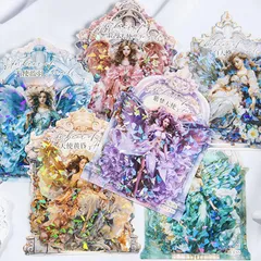 ST346 シール 天使 エンジェル 翼 人物 女性 フレークシール PET コラージュ 素材 コラージュ シール コラージュシール コラージュ素材 ステッカー 紙もの 手帳 日記 ジャンクジャーナル 海外 紙モノ 紙物